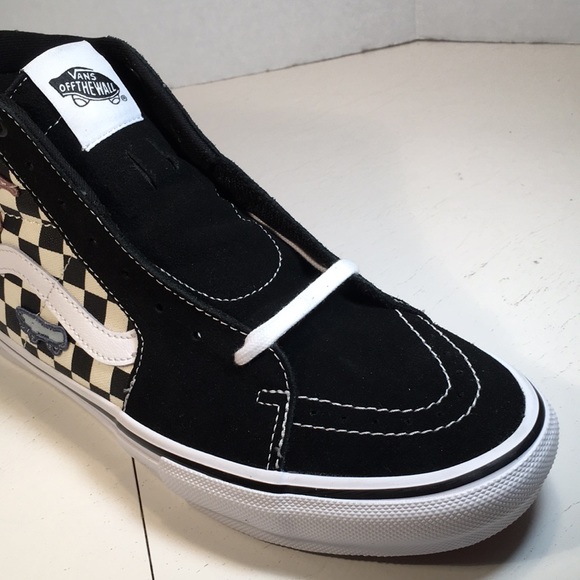 NWT Vans SK8 Hi Top Skateistan Checkerboard Sneakers Men’s 10.5 - Picture 5 of 10
